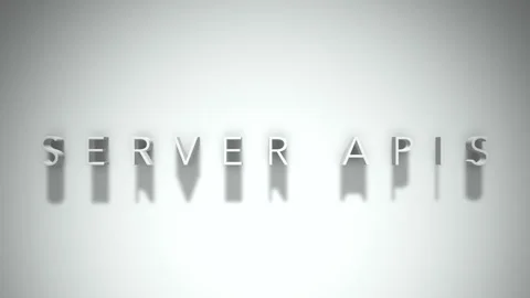 Server apis 3D title animation with shadows on a white background Stock Footage 297022856