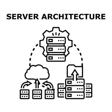 Server architecture concept illustrating data processing and storage Stock-Illustration