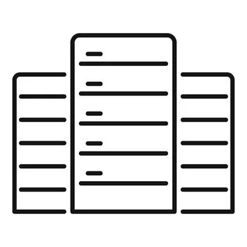 Server architecture icon, outline style Illustrazione stock