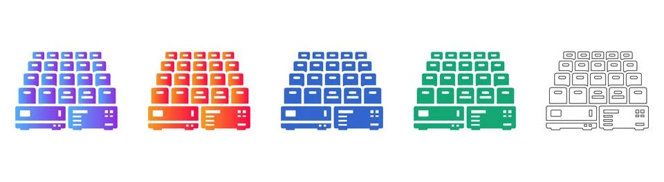 Server Array Icon Set for Cloud Computing イラスト素材