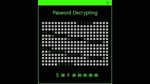Server attack and hacking. Decryptor program operation. Alpha channel Stock Footage 152583977