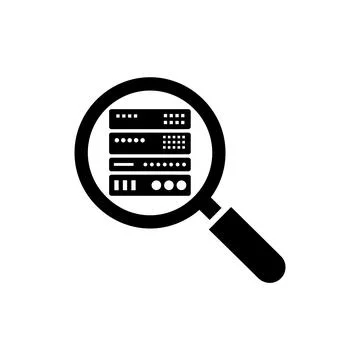 Server Audit and Data Search Icon Stock Illustration