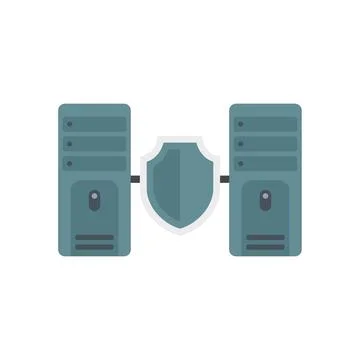 Server authentication icon flat isolated vector Illustrazione stock