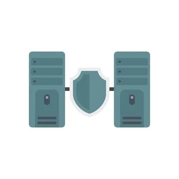 Server authentication icon flat isolated Illustrazione stock