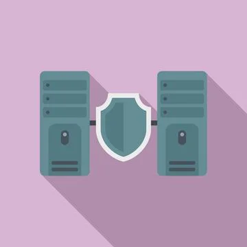 Server authentication icon, flat style Illustrazione stock