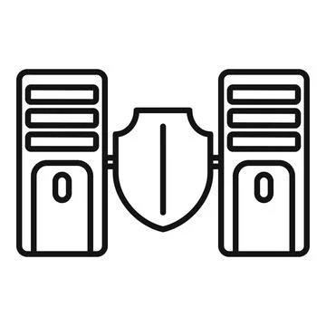 Server authentication icon, outline style Illustrazione stock