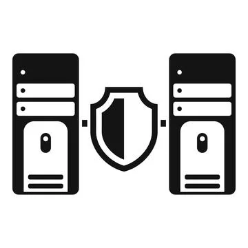 Server authentication icon, simple style Illustrazione stock
