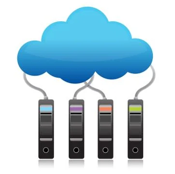 Server backup cloud computing concept Stock Illustration