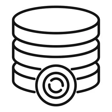 Server backup icon outline vector. Data cloud Stockillustratie