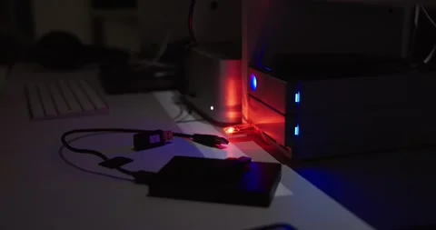 Server with Blinking Red Status Light Stock Footage 331421690