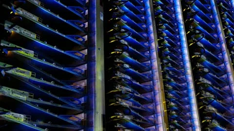 Server Boards Pan Bluish Stock Footage 12454928