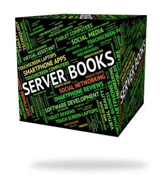 Server Books Indicates Computer Servers And Fiction Stock Illustration