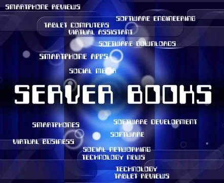 Server Books Means Computer Servers And Fiction Stock Illustration