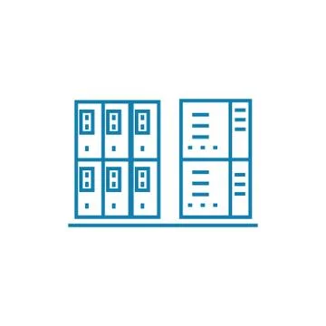 Server box linear icon concept. Server box line vector sign, symbol Stock Illustration