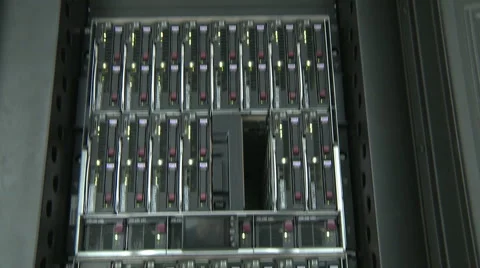 Server cabinet, tilt down Stock Footage 1097898