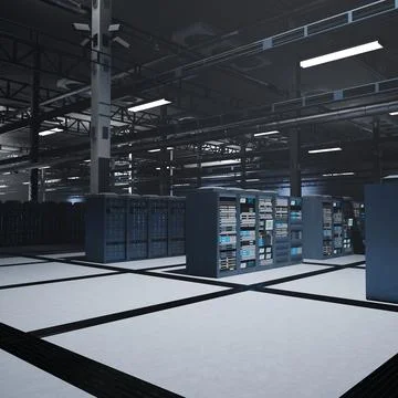 Server cabinets preserving critical datasets required for artificial 스톡 일러스트