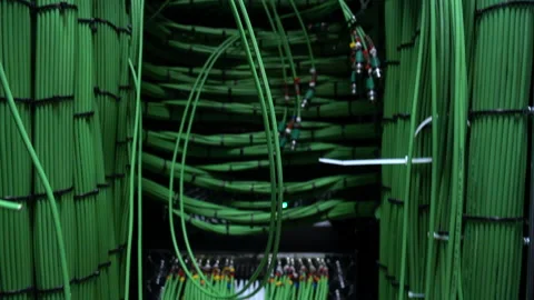 Server, cables. Сomputers, data center many cables Stock Footage 98152705