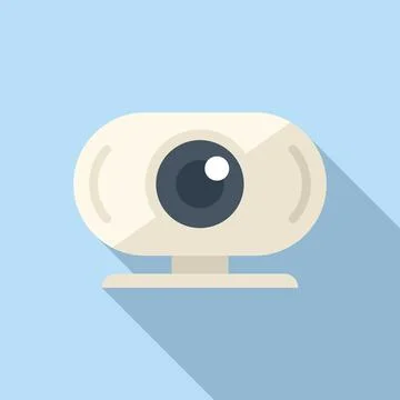Server camera control icon flat vector. Data center Stock Illustration
