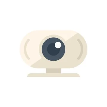 Server camera control icon flat vector. Data center 스톡 일러스트