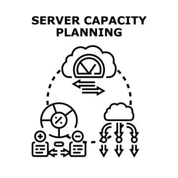 Server capacity planning for information technology infrastructure Stock Illustration