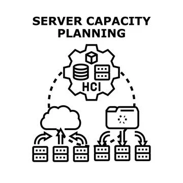 Server capacity planning for it infrastructure optimization Illustrazione stock