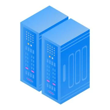 Server case icon, isometric style Illustrazione stock