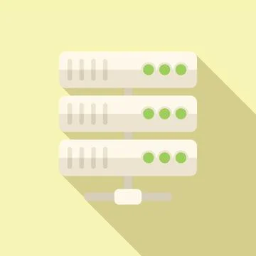 Server chart icon flat vector. Crm data Stock Illustration