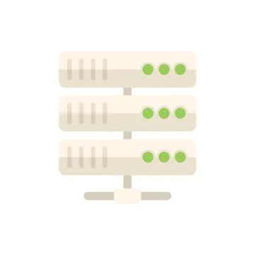 Server chart icon flat vector. Crm data Stock Illustration