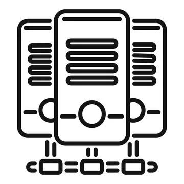 Server chart icon outline vector. Crm data Illustrazione stock