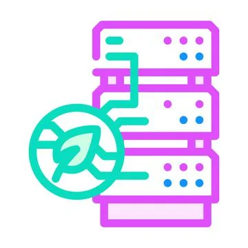 Server chia cryptocurrency color icon vector illustration Stock Illustration