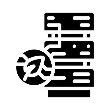 Server chia cryptocurrency glyph icon vector illustration Illustrazione stock