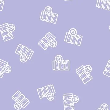 Server chia cryptocurrency line vector seamless pattern Stockillustratie