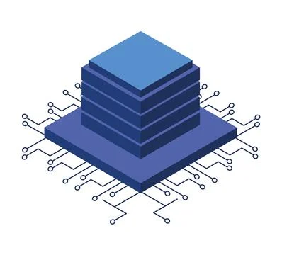 Server in circuit electric Stock Illustration