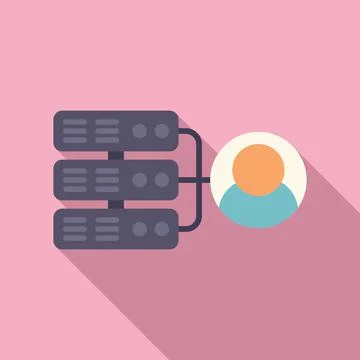 Server client icon flat vector. Platform system Illustrazione stock
