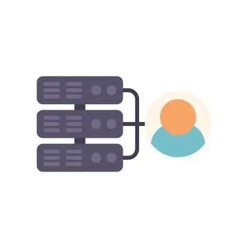 Server client icon flat vector. Platform system 스톡 일러스트