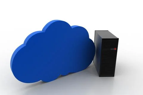 Server with cloud Free Stock Illustration