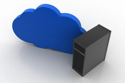 Server with cloud Free Stock Illustration
