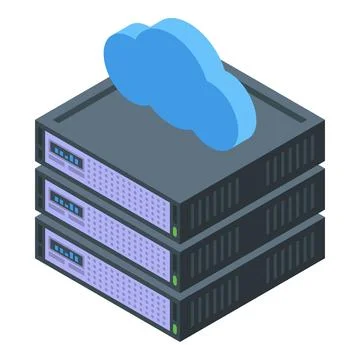 Server cloud mobile payment icon, isometric style Stock Illustration