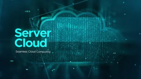 Server Cloud. Seamless Cloud Computing. Digital Agency. Stock Illustration