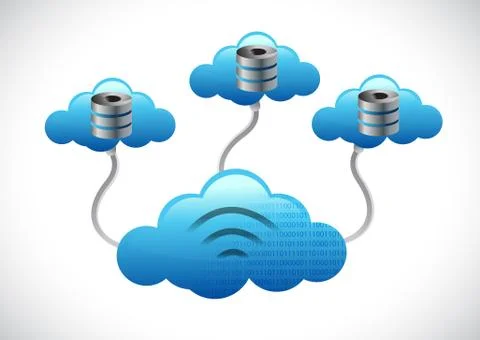Server clouds computing network concept Stockillustratie