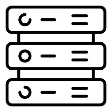Server cluster icon, outline style Stock-Illustration