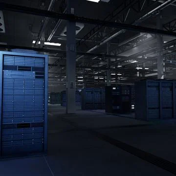 Server clusters enabling AI model development through scalable computing Stock Illustration