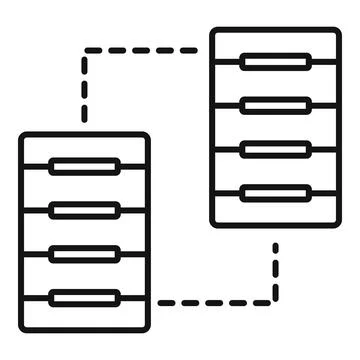 Server communication icon, outline style 스톡 일러스트