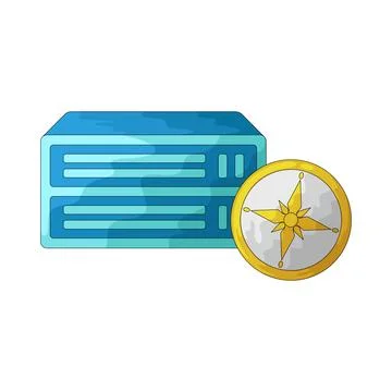 Server With Compass illustration Stock Illustration