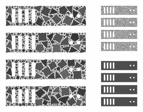 Server Composition Icon of Rough Parts Stock Illustration