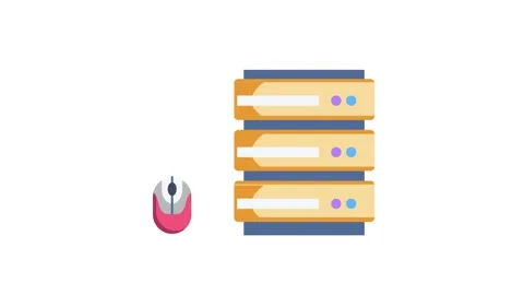 A server with a computer and mouse, representing a standard workstation in .. Stock Footage 332341221