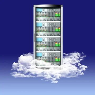 Server computer data - 3D illustration. Illustrazione stock