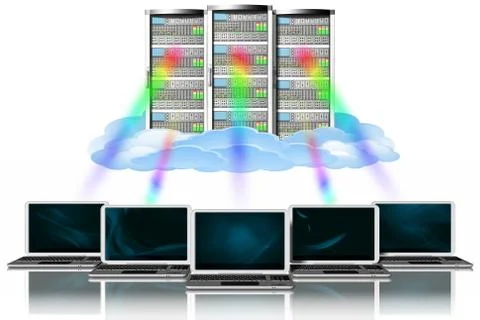 Server computer data - 3D illustration. Stock Illustration