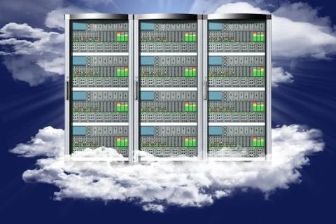 Server computer data - 3D illustration. Stock-Illustration