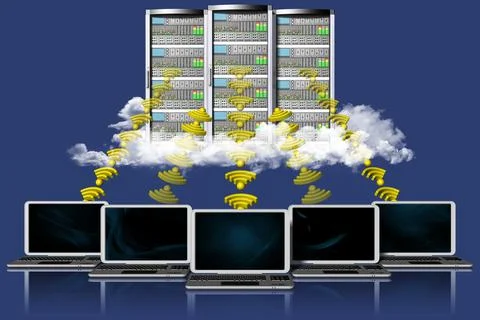Server computer data - 3D illustration. イラスト素材